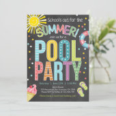 Sommer-Party-Pool-Party-Schulheraus Einladung (Stehend Vorderseite)