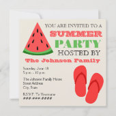 Sommer-Party-Wassermelone u. drehen Einladung (Vorderseite)