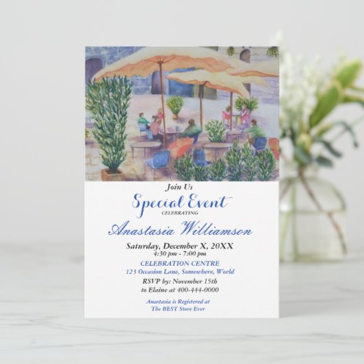 SOMMER-PATIO-PARTY-EREIGNIS LADEN EIN EINLADUNG (Stehend Vorderseite)