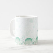 Sommer-Perlmutt-Wasserfarben-Ozean-Design Kaffeetasse (Vorderseite Links)
