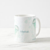 Sommer-Perlmutt-Wasserfarben-Ozean-Design Kaffeetasse (VorderseiteRechts)