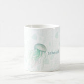 Sommer-Perlmutt-Wasserfarben-Ozean-Design Kaffeetasse (Mittel)