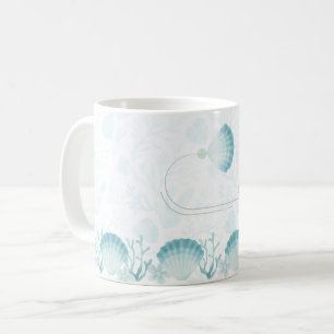 Sommer-Perlmutt-Wasserfarben-Ozean-Design Kaffeetasse