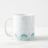 Sommer-Perlmutt-Wasserfarben-Ozean-Design Kaffeetasse (Links)