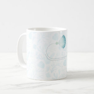 Sommer-Perlmutt-Wasserfarben-Ozean-Design Kaffeetasse