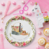 Sommer-Picknick-Aquarell-Blumenmuster Pappteller (Party)