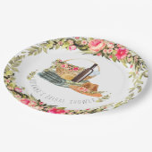 Sommer-Picknick-Aquarell-Blumenmuster Pappteller (Schrägansicht)