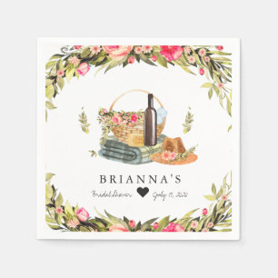 Sommer-Picknick-Aquarell-Blumenmuster Serviette