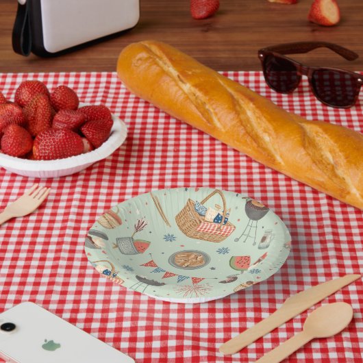 Sommer-Picknick-Party-Muster-Papierplatte Pappteller (Picknick)