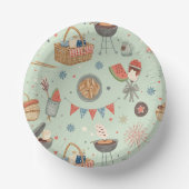 Sommer-Picknick-Party-Muster-Papierplatte Pappteller (Vorderseite)
