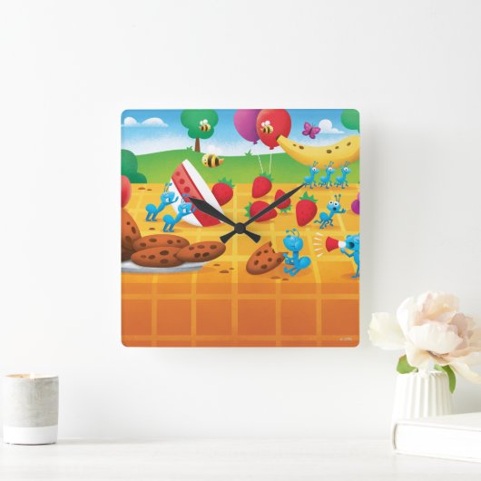 Sommer-Picknick Quadratische Wanduhr (Zuhause)
