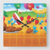Sommer-Picknick Quadratische Wanduhr (Vorderseite)