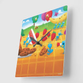 Sommer-Picknick Quadratische Wanduhr (Winkel)