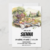 Sommer Picknick-Weingartenansicht Einladung (Vorderseite)