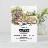 Sommer Picknick-Weingartenansicht Einladung (Stehend Vorderseite)