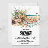 Sommer Picnic Beach View Einladung (Vorderseite)
