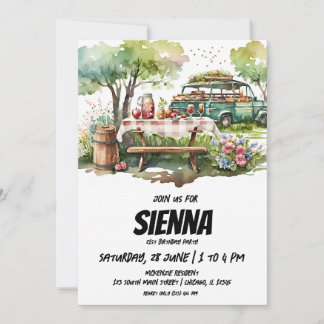 Sommer-Picnic-Park-Aussicht Einladung