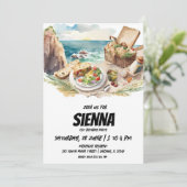 Sommer Picnic Seaside Cliffs view Einladung (Stehend Vorderseite)