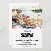 Sommer Picnic Seeblick Einladung (Vorne/Hinten)