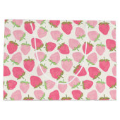 Sommer-Pink-Erdbeere Cute und Fruchtig Große Geschenktüte (Rückseite)