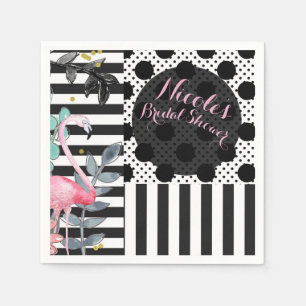 Sommer Pink Flamingo Polka Punkt Spaß Funky Party Serviette