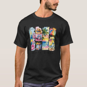 Sommer-Pinselstrich-Strand-Tropischer-Urlaub-Kreuz T-Shirt