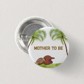 Sommer-Plam-Fußball-Baby-Party für werdende Mutter Button (Vorne & Hinten)