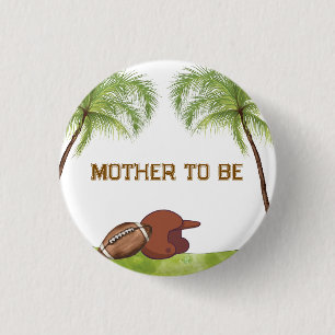Sommer-Plam-Fußball-Baby-Party für werdende Mutter Button
