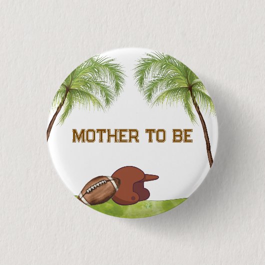 Sommer-Plam-Fußball-Baby-Party für werdende Mutter Button (Vorderseite)