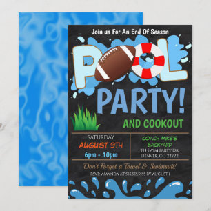 Sommer-Pool-Fußballparty-Einladung Einladung