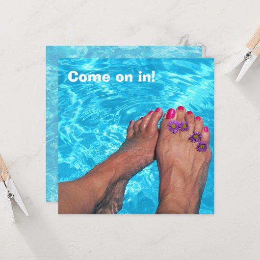 Sommer-Pool-Party Einladung (Vorderseite/Rückseite Beispiel)