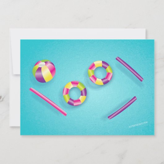 Sommer-Pool-Party-Pool-Floss-Einladung Einladung (Rückseite)