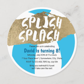 Sommer-Pool Splish Spritzen-Geburtstags-Party Einladung