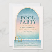 Sommer-Poolparty 21. Geburtstag Einladung (Vorderseite)