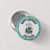 Sommer-Poolparty 2. Geburtstag Button (Vorne & Hinten)