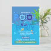 Sommer-Poolparty-Einladung Einladung (Stehend Vorderseite)