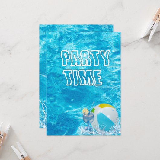 Sommer-Poolparty-Einladung Einladung (Vorderseite/Rückseite Beispiel)