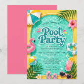 Sommer-Poolparty-Einladung Einladung (Vorne/Hinten)