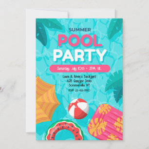 Sommer-Poolparty-Einladung Einladung