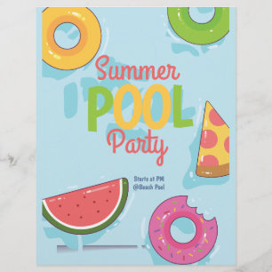 Sommer-Poolparty-Einladung, Gartengartenparty Flyer
