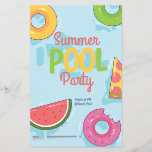 Sommer-Poolparty-Einladung, Gartenparty Flyer