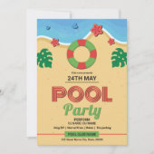 Sommer-Poolparty-Flugblatt-Vorlage Einladung (Vorderseite)