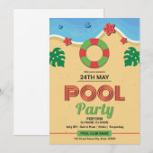 Sommer-Poolparty-Flugblatt-Vorlage Einladung (Vorne/Hinten)