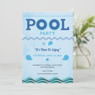 Sommer-Poolparty-Flugblattvorlage Einladung