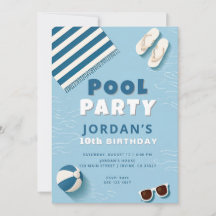 Sommer-Poolparty-Geburtstagseinladung