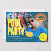 Sommer-Poolparty-Geburtstagsfoto  Einladung (Vorderseite)