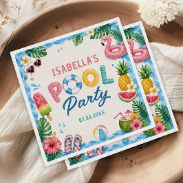 Sommer-Poolparty-Geburtstagsservietten Serviette