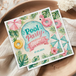 Sommer-Poolparty-Geburtstagsservietten Serviette