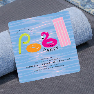 Sommer-Poolparty | Hübsche Sommer-Pool-Schwimmhilf Einladung