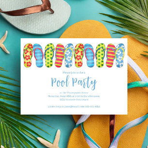 Sommer-Poolparty-Spaß Bunte Anpassung Einladung